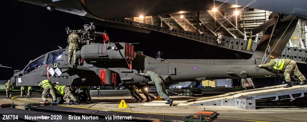 ZM704 being off-loaded at Brize Norton