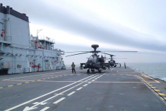 AAC Apaches aboard RFA Argus. Crown Copyright